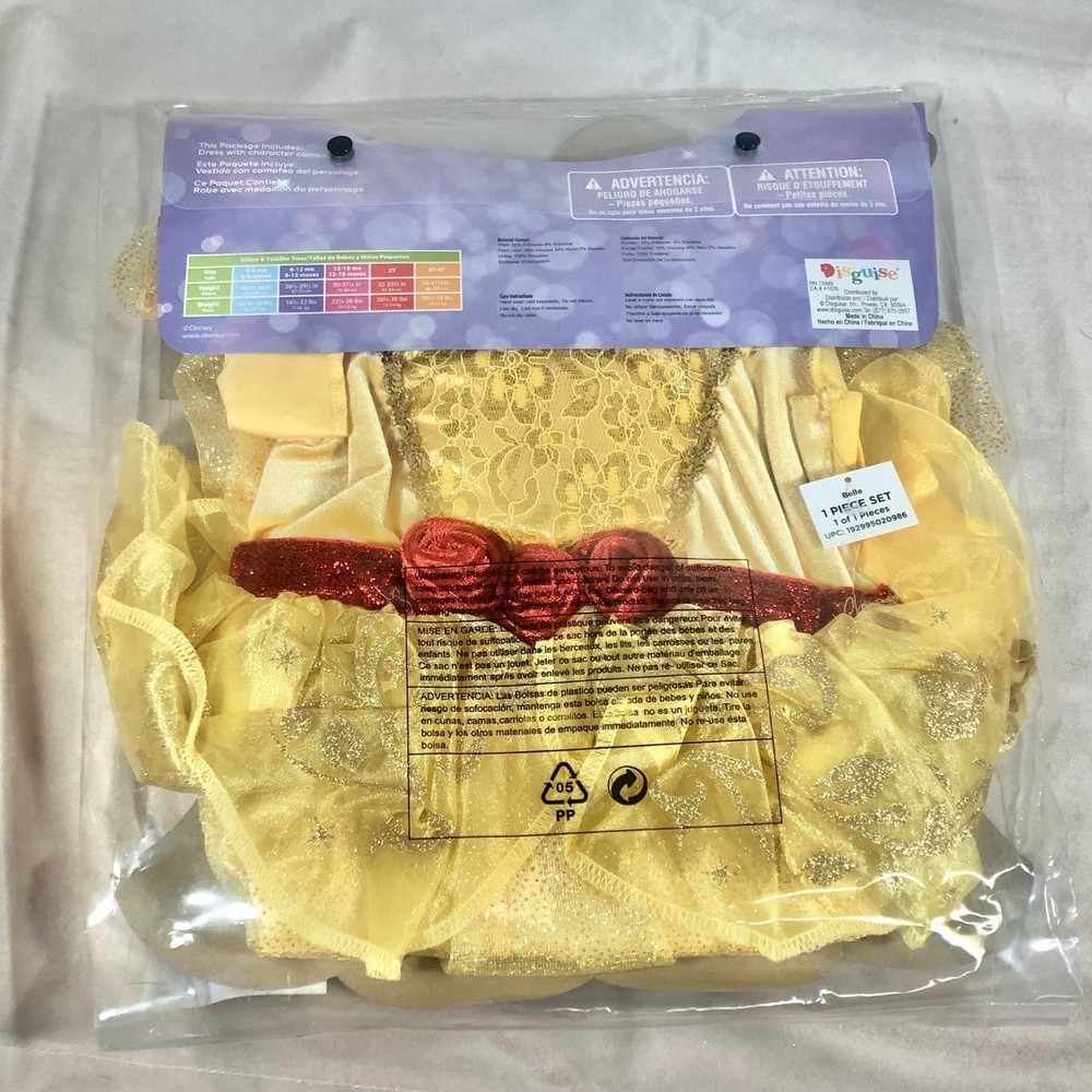Disney Princess Belle Beauty and the Beast girls Halloween Costume size 3T/4T - Picture 8 of 8